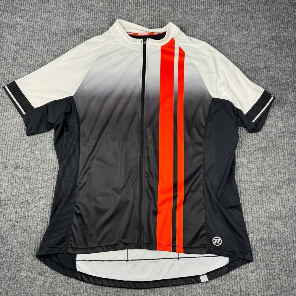 REI Novara Cycling Jersey Mens XXL Short Sleeve Full Zip Pockets Racing Stripes